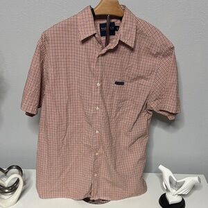 Nautica Men's Red and Blue Checkered Button Down Shirt